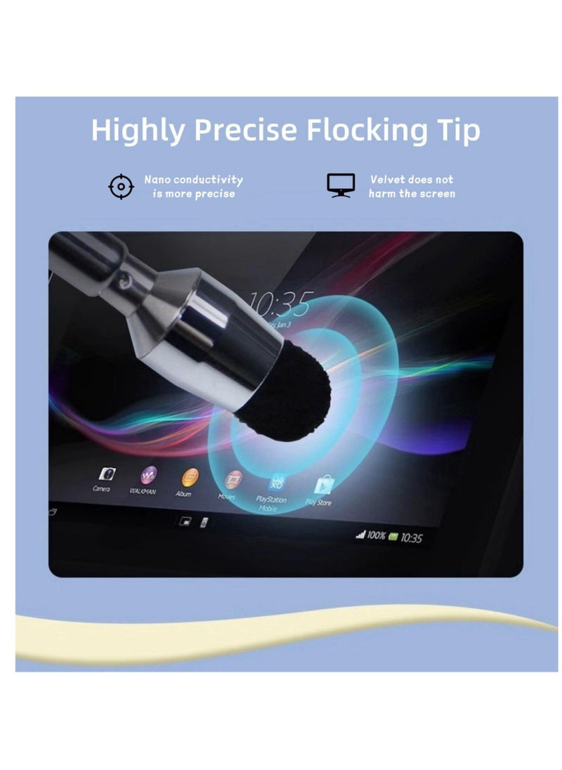 Universal Telescopic Stylus Pen for Touch Screens,Retractable Pointer Stick & Stylus with Special Flocking Tip,Extendable High Precision & Soft, Stylus Pen for Touch Screens (White)  - Image 2