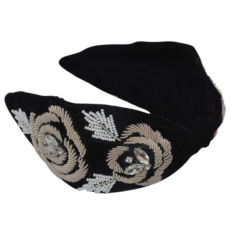 NNR Beaded Hair Bands For Girls And Women, Hand Made Embroidery Hair Bands For Parties And Functions, Pack Of 1 Pcs - Image 2