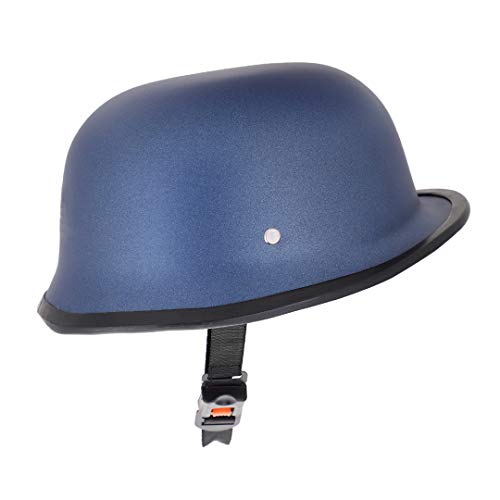 Sage Square German Retro Styled World War Inspire Half Helmet for Royal Enfield (Extra Large, Blue Matte) (Non-Motorized) - Image 1