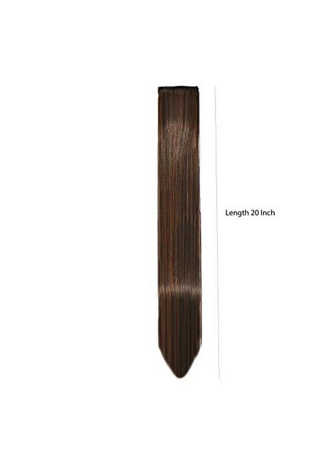 Paradise Hair Streak Colored Extension Highlighter For Women And Girls (Set Of 6Pc) (Medium Brown)  - Image 3