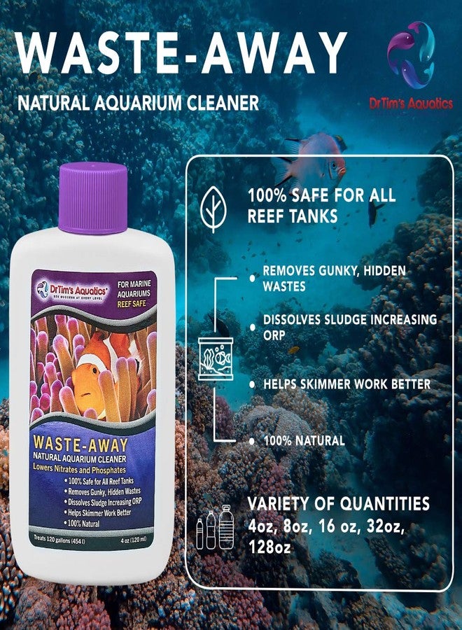 DrTim's Aquatics Reef Waste-Away Sludge Busting Bacteria - For Reef, Nano, Seahorse Aquaria, Fish Tanks, Aquariums - Unclogs, Cleans Gravel Beds, Removes Hidden Wastes - 100% Natural - 64 Oz. - Image 4