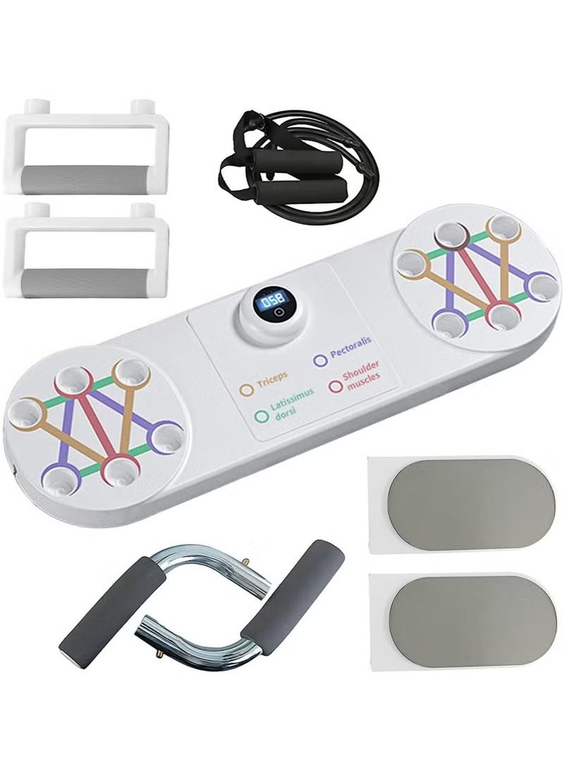 Beauenty Portable Home Gym Equipment, Multifunction Push Up Board with Automatic Count and Automatic Timing Support with Resistance Bands for Chest, Tricep, Back, Abdominal Workout - Image 2