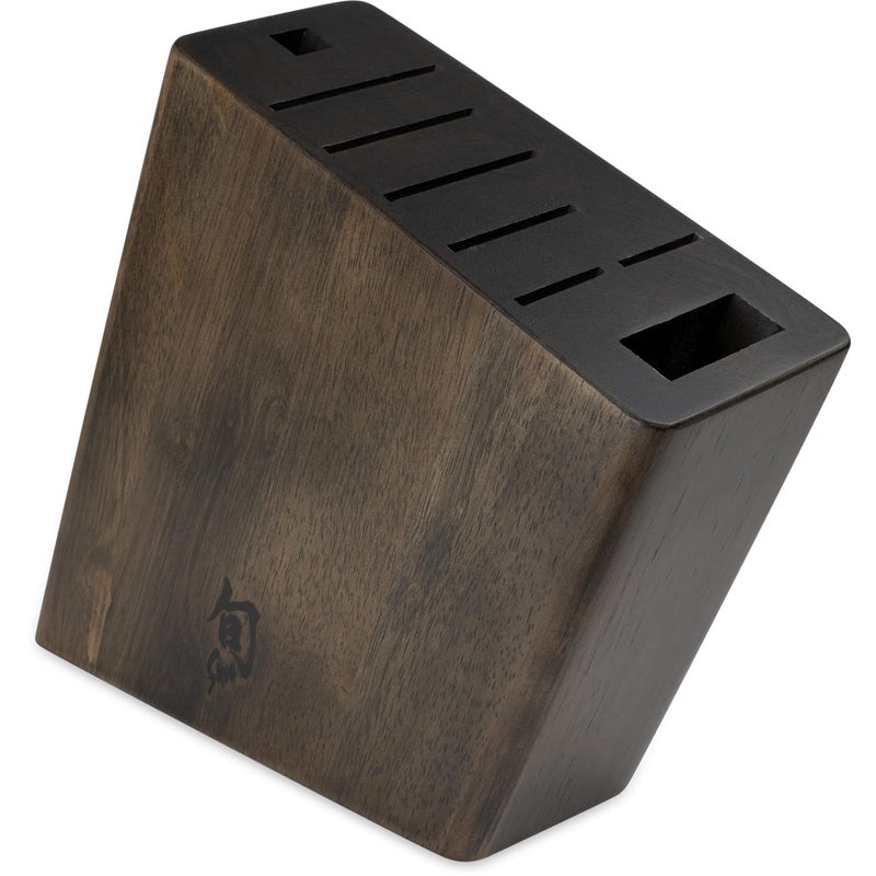 Shun Angled Knife Block, 8 Slot Wooden Knife Holder, Made from Genuine Dark-Stained Wood, Kitchen Storage for Professional and Home Chefs - Image 3