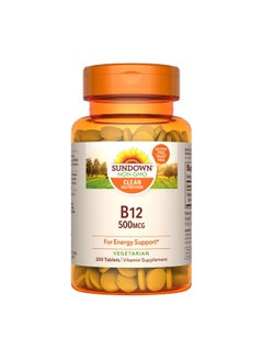 Sundown Naturals Vitamin B12 500 Mcg Tablets 200 Count  - Image 1