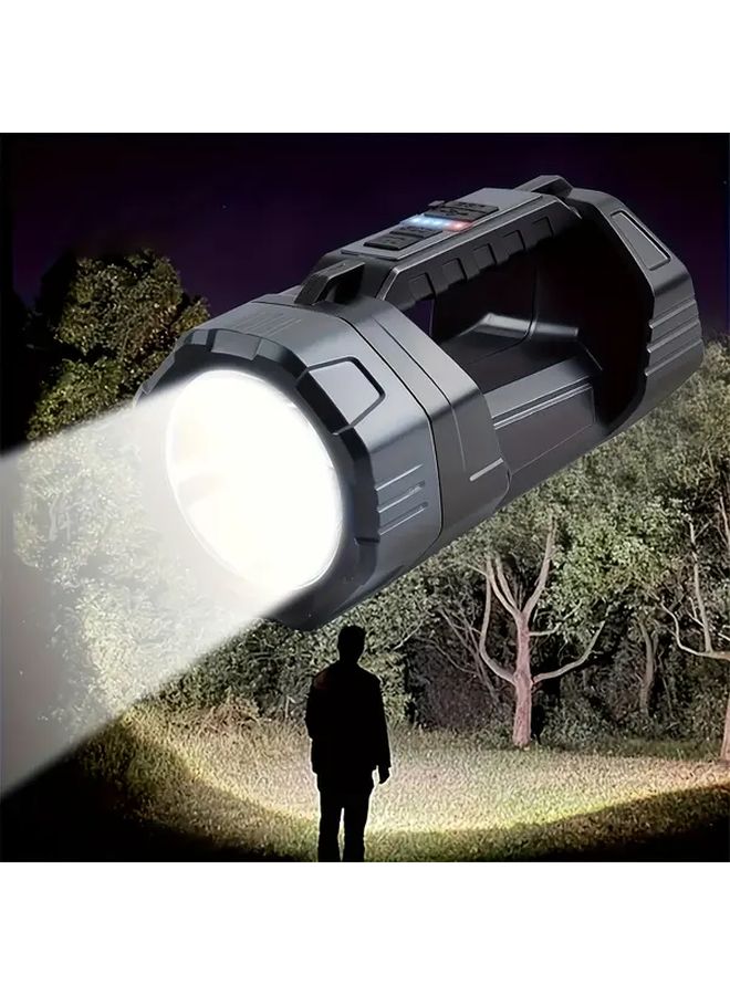 Solar Powered Flashlight USB Rechargeable 3 Modes Black Portable Camping Emergency Light - Image 3