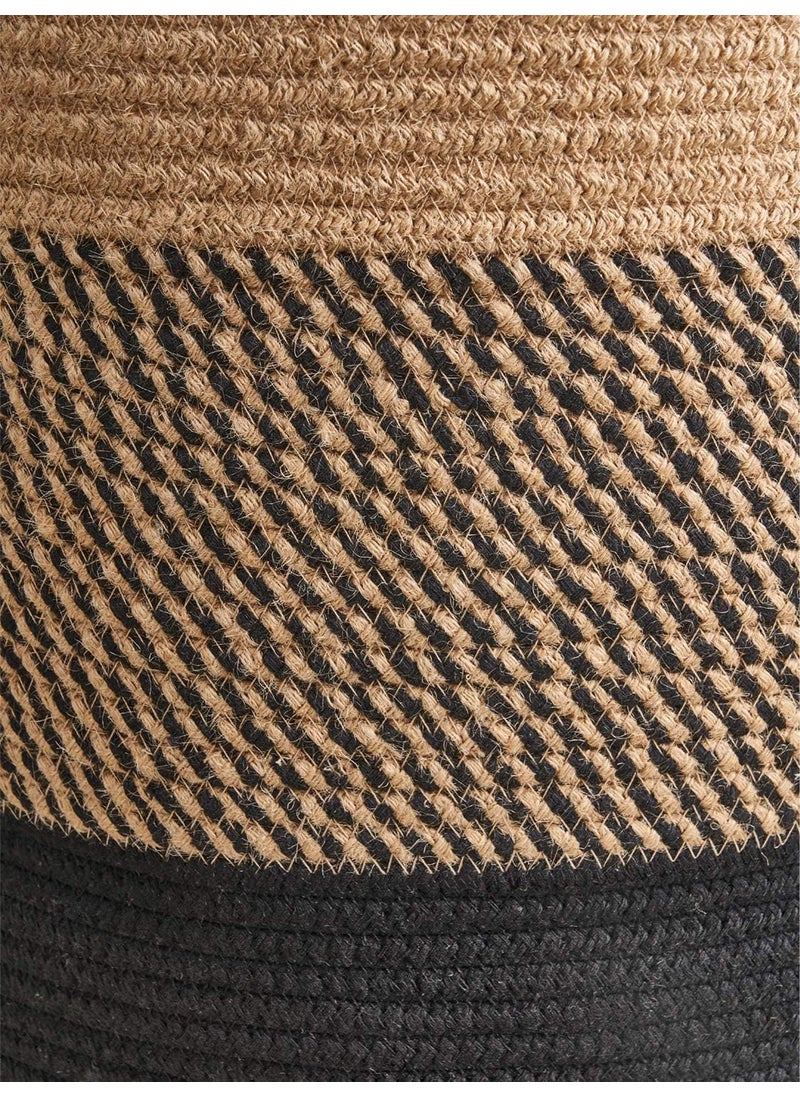 ALBY ALBY Laundry Basket Large Laundry Hamper Woven Baskets for Storage 178 x 158 x 138 Wicker Laundry Basket for Living Room Dirty Clothes Basket Baby Hamper for Nursery Black Jute  - Image 5