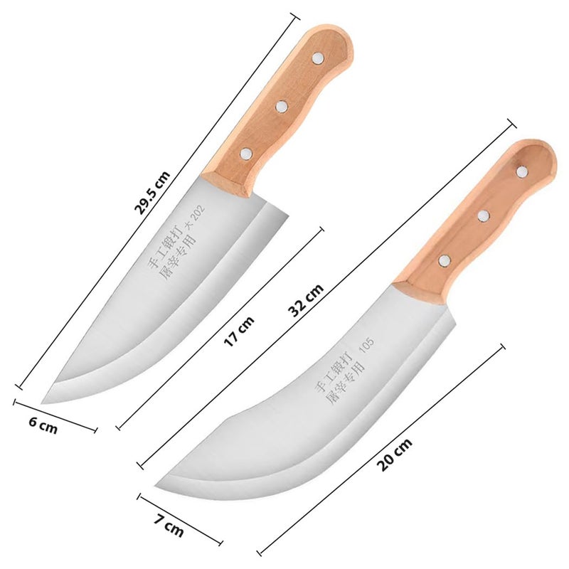Captoola سكين كابتولا للمطبخ مع عصا شحذ سكين لحم حادة للغاية من الفولاذ المقاوم للصدأ عالي الكربون مع شفرة مطروقة لتقطيع اللحم وتقطيع الخضار - عبوة من 3 - Image 2