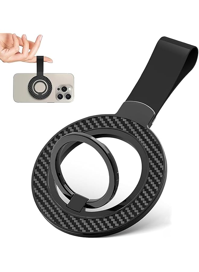 Green Tiger Magnetic Phone Ring Holder, Double-Sided MagSafe Compatible, 360° Rotation, 110° Flip Stand,Fit for iPhone 15/14/13/12/11 Series, Samsung Galaxy, Black - Image 1