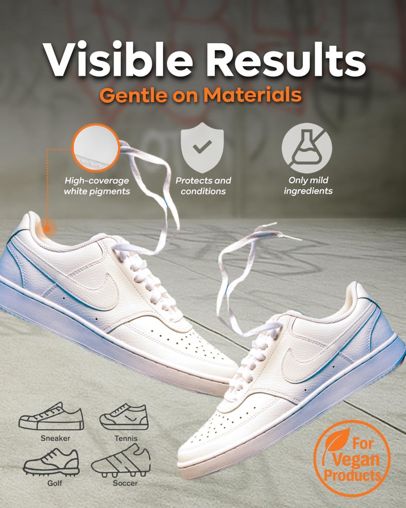 Collonil Sneaker White | Shoe Whitener for Canvas, Leather & Mesh | Liquid Cream | Built in Sponge | Leather Protect | Sneaker Care | 2x 3.38 Fl Oz. - Image 4