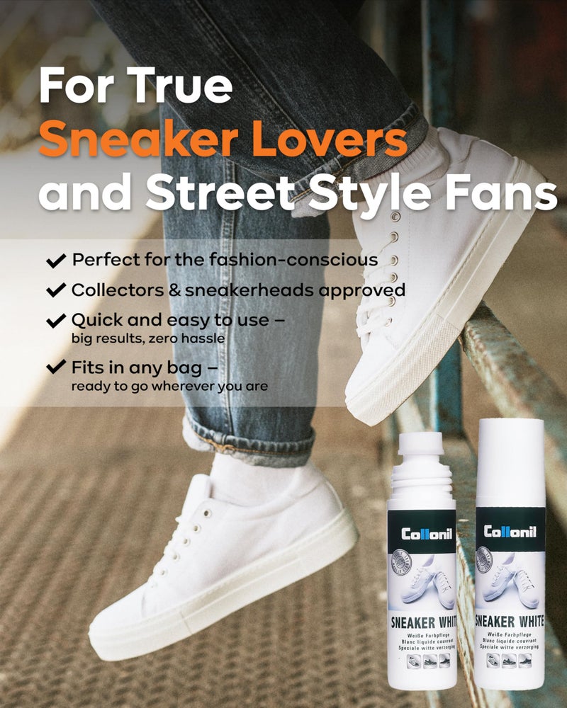 Collonil Sneaker White | Shoe Whitener for Canvas, Leather & Mesh | Liquid Cream | Built in Sponge | Leather Protect | Sneaker Care | 2x 3.38 Fl Oz. - Image 3