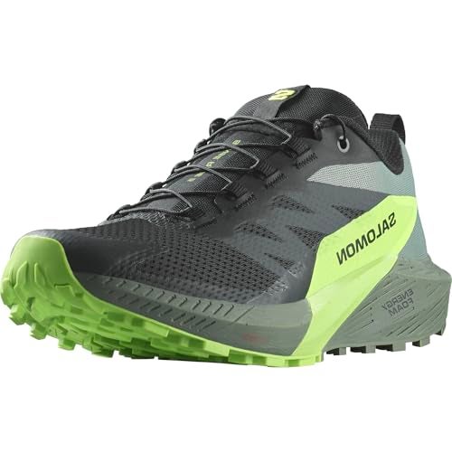 Salomon Men’s Sense Ride 5 Trail Running Shoes - Black/Laurel Wreath/Green Gecko - 10.5 - Image 3