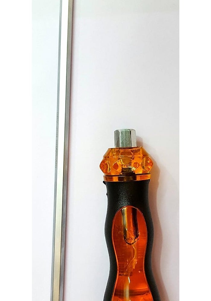KROST 3 Way Slotted and Phillips Screwdriver with Transparent Handle, 10" - Image 1
