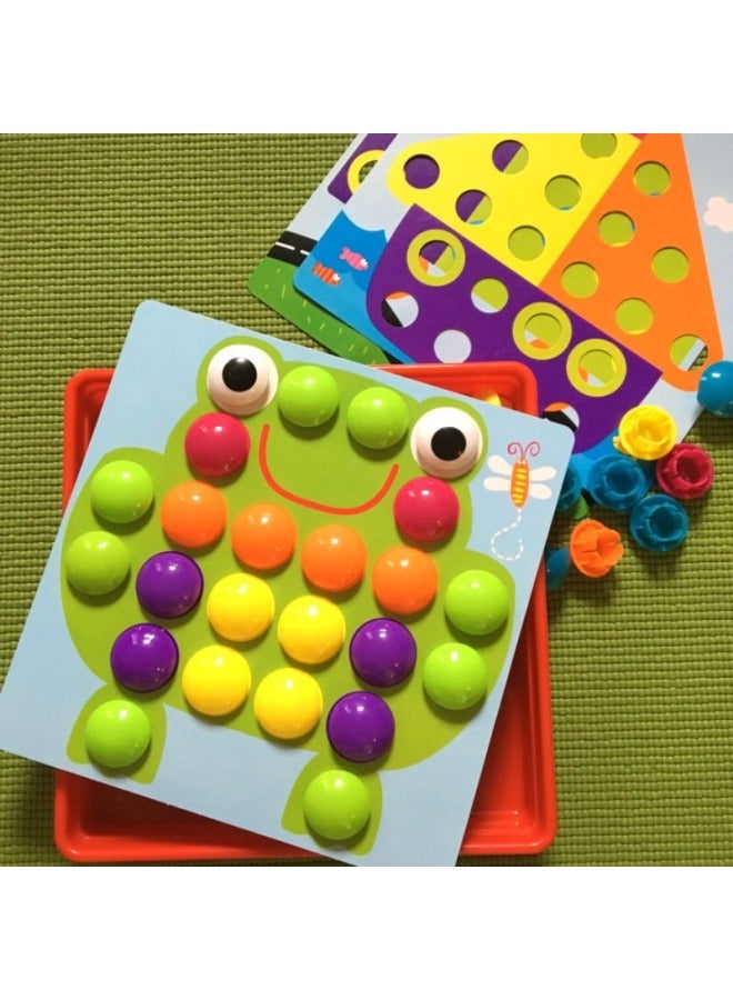 Mushroom Nail Puzzle Puzzle Board Large Particles Large Concentration Training Children 1-3 Years Old Baby Early Education-Color:12 Scene Mushroom Nails + Princess Advanced Puzzle  - Image 3