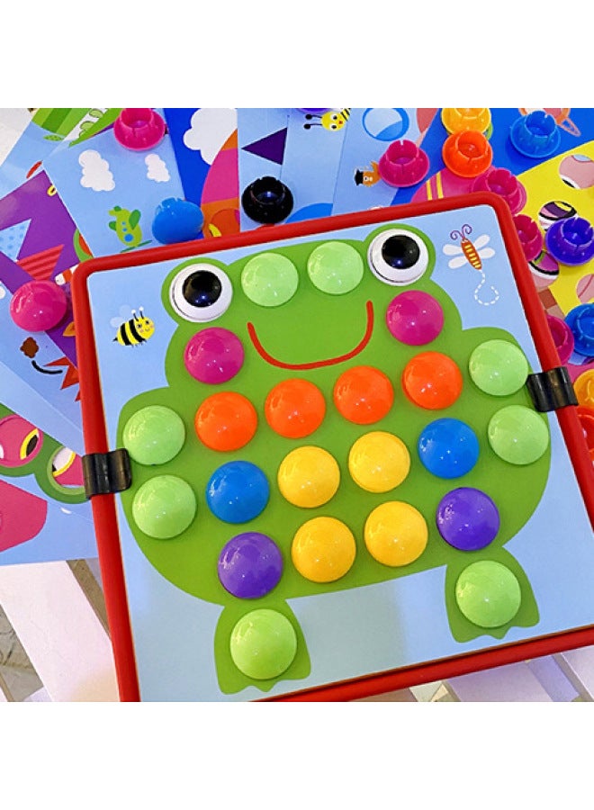 Mushroom Nail Puzzle Puzzle Board Large Particles Large Concentration Training Children 1-3 Years Old Baby Early Education-Color:12 Scene Mushroom Nails + Princess Advanced Puzzle  - Image 4