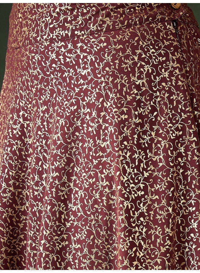 AKS Baigani Lehenga Choli with Foil print  - Image 3