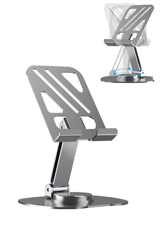 360° Desktop Cooling Phone Stand Metal Phone Holder with Non-slip Base Height Adjustment Foldable Portable Mount Compatible with All Phone Models - Image 1