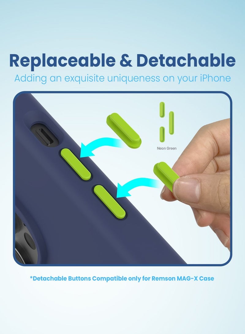 Remson حزام قبضة الهاتف Remson Mag-X مع حامل هاتف مغناطيسي (أزرق بحري/أخضر نيون) - Image 4