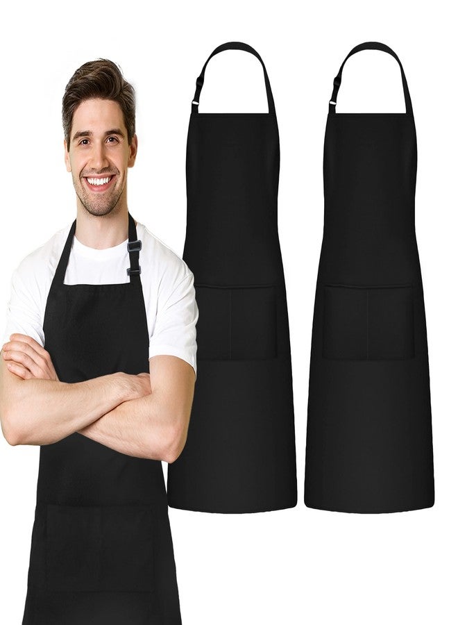 Avalon Kitchen Adjustable Bib Apron 100% Polyester Kitchen Aprons Waterdrop Resistant Aprons with Adjustable Strap, Pockets & Long Ties - Image 1