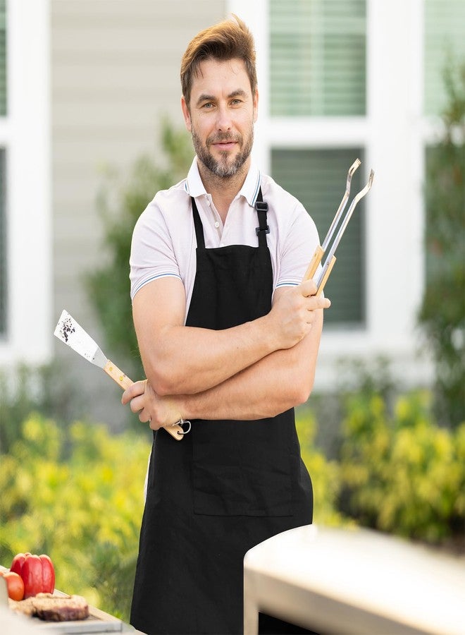 Avalon Kitchen Adjustable Bib Apron 100% Polyester Kitchen Aprons Waterdrop Resistant Aprons with Adjustable Strap, Pockets & Long Ties - Image 3