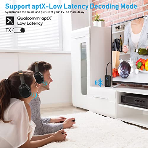 YMOO Bluetooth 5.3 Transmitter Receiver for TV/Airplane, Supports 2 Headphones/Speaker with AptX Adaptive & Low Latency, 3.5mm Jack Aux HiFi Stereo Wireless Audio Adapter for Flight, Travel, Planes - Image 4