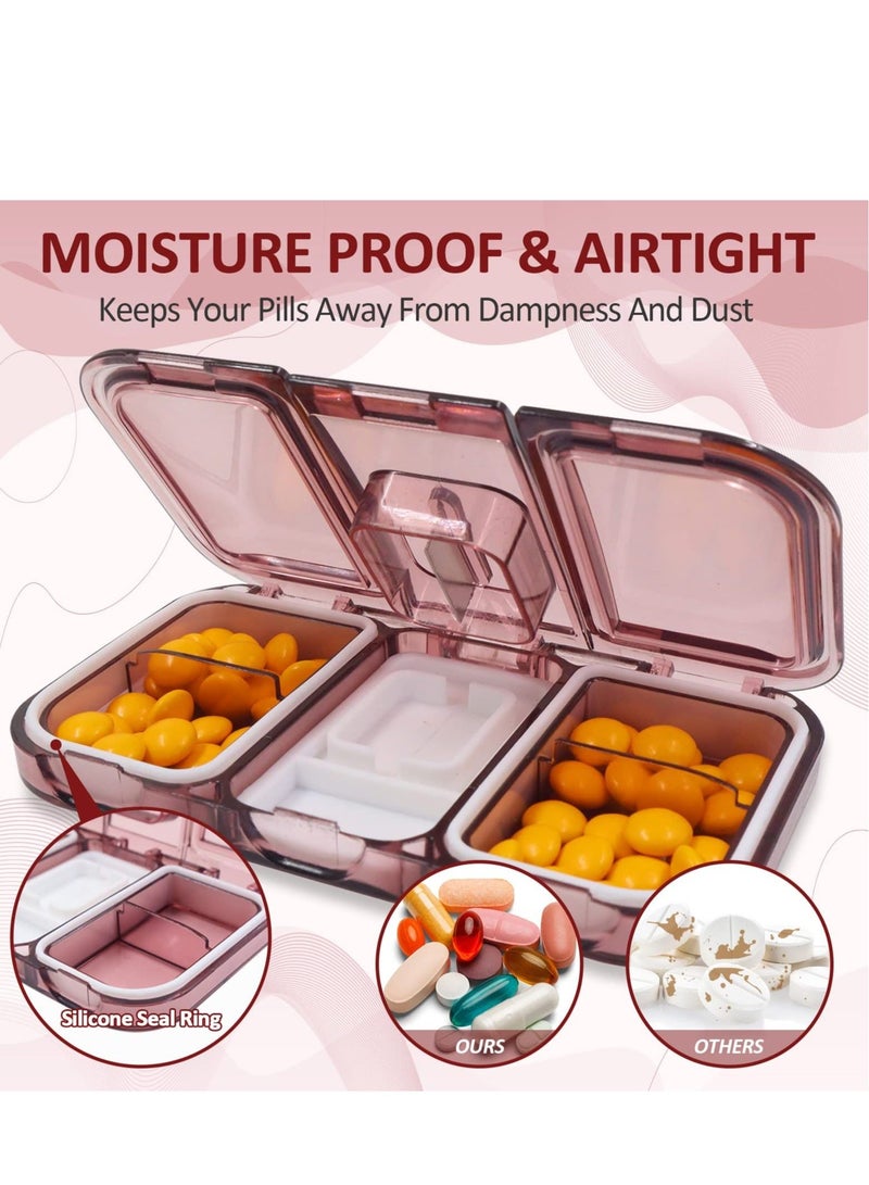 SYOSI قاطع حبوب صغير، قاطع حبوب لحبوب صغيرة أو كبيرة، يقطع الفيتامينات والأقراص، قاطع حبوب محمول جميل لحقيبة اليد (وردي) - Image 4