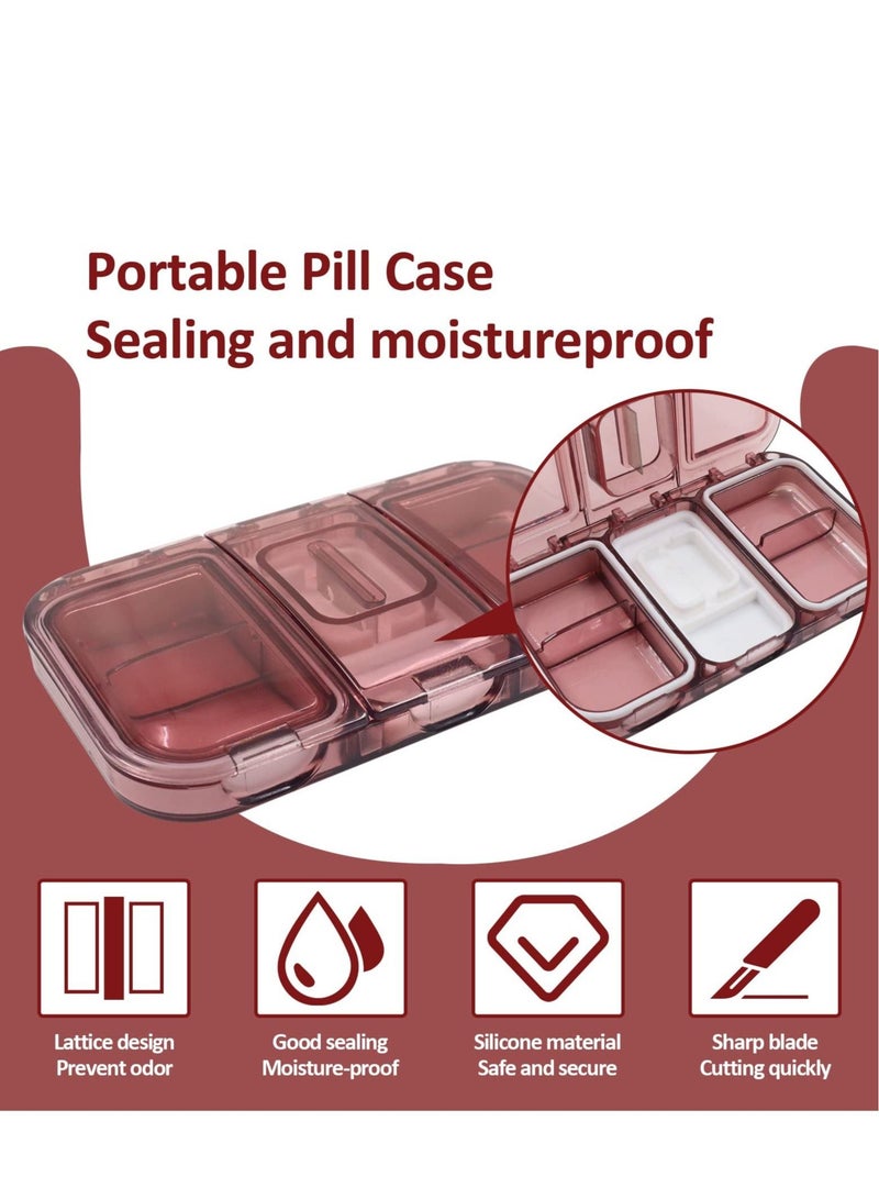 SYOSI قاطع حبوب صغير، قاطع حبوب لحبوب صغيرة أو كبيرة، يقطع الفيتامينات والأقراص، قاطع حبوب محمول جميل لحقيبة اليد (وردي) - Image 3
