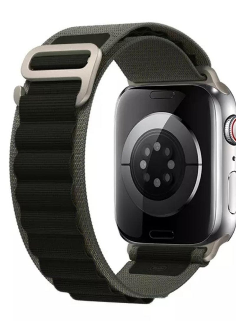 سوار ساعة ابل الجديد زيتي مع أسود  قياس 44