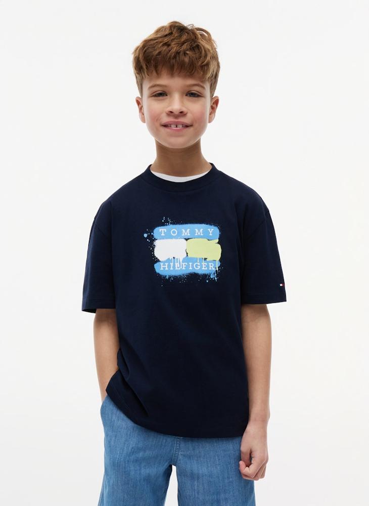 TOMMY HILFIGER Flag Graffiti T-Shirt - Image 1
