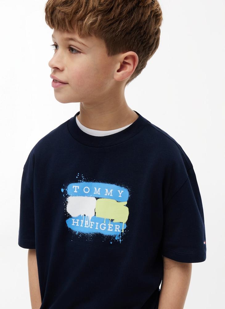 TOMMY HILFIGER Flag Graffiti T-Shirt - Image 3