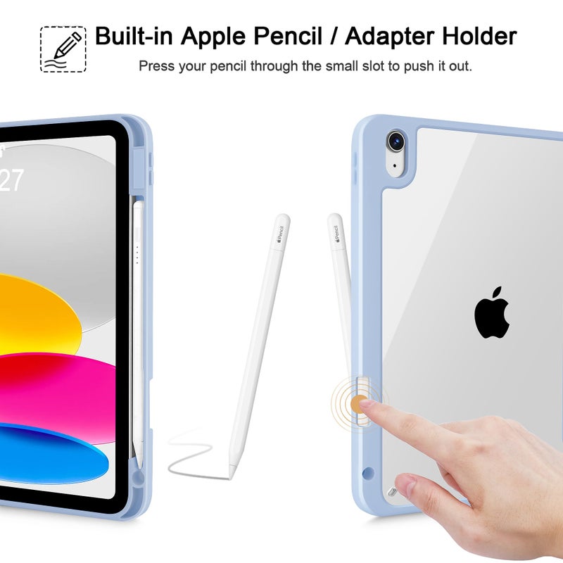 Mektron Case for 2025 iPad 11 inch (A16 Chip) 11th Gen Fit iPad 10th Gen10.9 inch 2022, Buit in Pencil Holder with Shockproof Cover Clear Shell + Trifold Stand, Patchwork Floral - Image 5