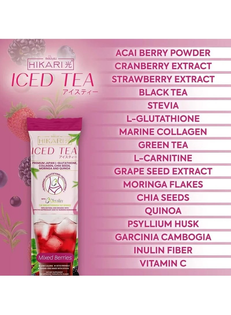 Iced tea is made with premium black tea, green tea leaves, and natural and organic ingredients proven to control hunger and reduce weight while promoting brighter, healthier skin. - Image 2
