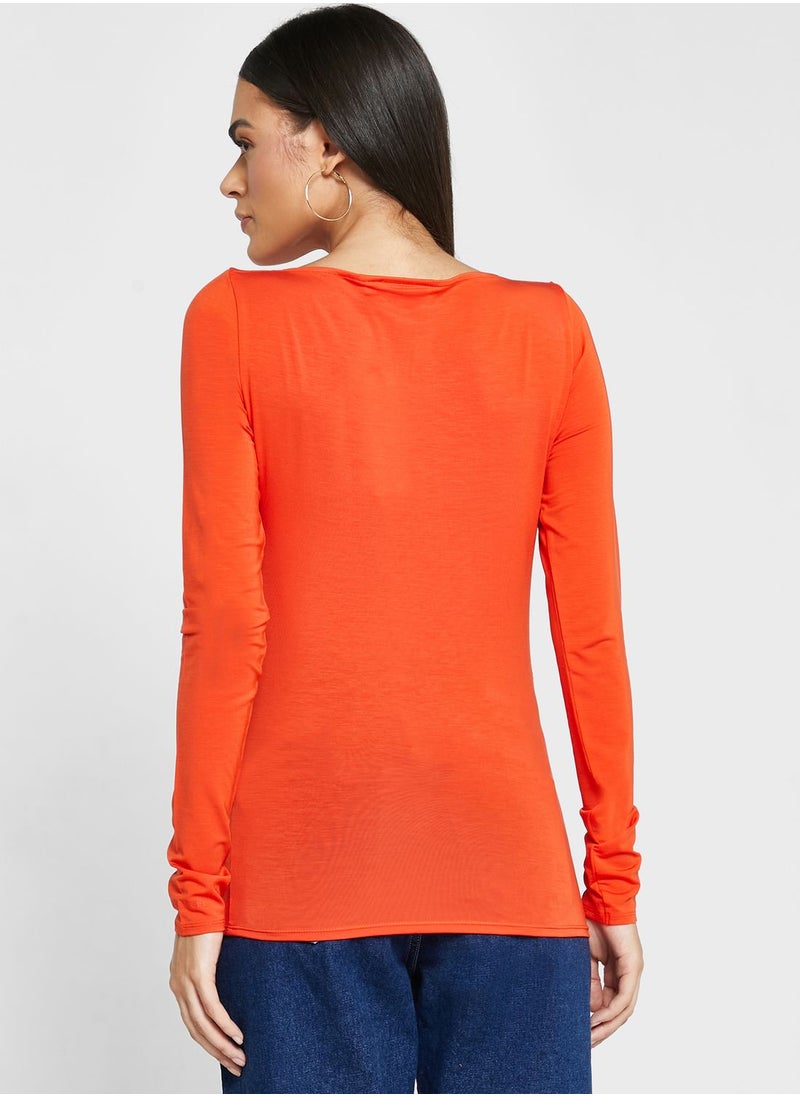 CALVIN KLEIN - Round Neck Knitted Top - Image 1