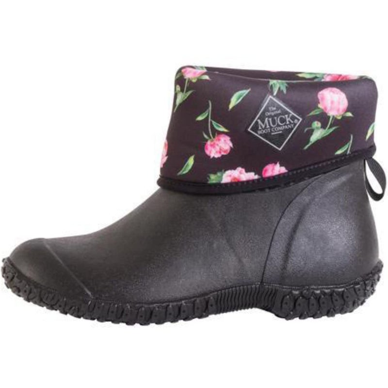 Muck Boot Womens Muckster II Mid Rain Boot BlackGrayRoses Print 7 M US