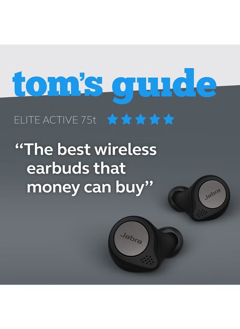 جابرا سماعات الأذن Elite Active 75t Earbuds - سماعات أذن رياضية لاسلكية حقيقية ملغية للضوضاء مع عمر بطارية طويل للمكالمات والموسيقى - أسود تيتانيوم  - Image 3