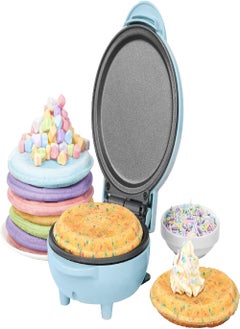 Giles & Posner Giles & Posner EK4215GSBL Pastel Compact Mini Snack Maker, Non-Stick & Easy Clean 11.5cm Plate, Party Treat & Breakfast Cooker, Make Pancakes, Cookies & Ice Cream Sandwiches, 550W, Sorbet Blue  - Image 1