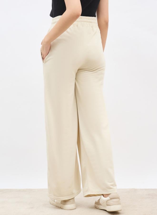 Styli Plain Wide Leg Joggers with Drawstring - Image 5