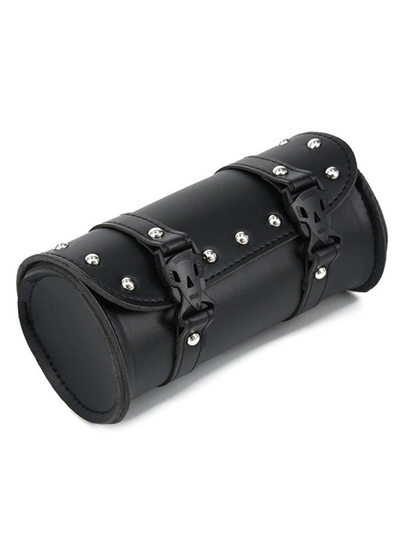 Vintage Motorcycle Saddle Bags PU Leather Motorbike Side Tool Tail Bag Luggage for Harley Davidson Universal Cruiser Chopper Bike Accessories Storage Black - Image 1