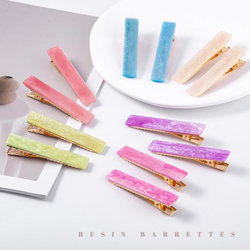 Cptots 12 PCS Acrylic Resin Alligator Barrettes For Women Small Cute Clips For Thick Thin Hair Fashion Decorative Accessories,Sparkling Multicolor - Image 3
