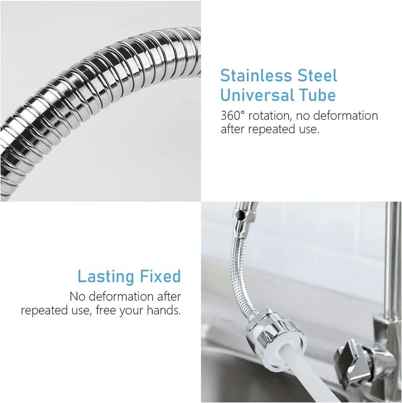 HomeAra 1 Pcs 360Rotatable Kitchen Faucet Filter Shower Head With Hose Connector Movable Tap Extension Replacement Sprayer Watersaving Sink Fuvaro Booster Nozzle For Kitchen Bathroom Sink - Image 5