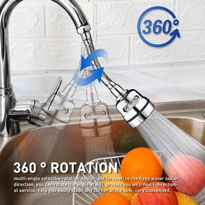 HomeAra 1 Pcs 360Rotatable Kitchen Faucet Filter Shower Head With Hose Connector Movable Tap Extension Replacement Sprayer Watersaving Sink Fuvaro Booster Nozzle For Kitchen Bathroom Sink - Image 4