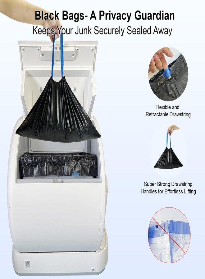 45 كيسًا من أكياس صندوق فضلات القطط متوافقة مع Meo Want MW-SC01/MW-SC02/MW-LR01، تصميم سميك، أكياس أكياس فضلات القطط برباط (45 كيسًا) - Image 3