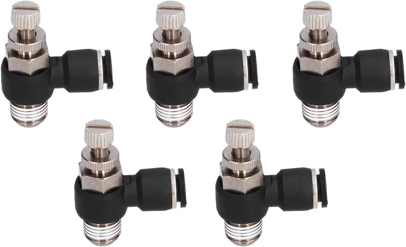 L Type Right Angle Pneumatic Throttle Valve with M5 Thread and 4 mm Tube Connection - PVC Air Flow Control Valve for Automation Equipment and Fluid Management Systems (4-02) - Image 4