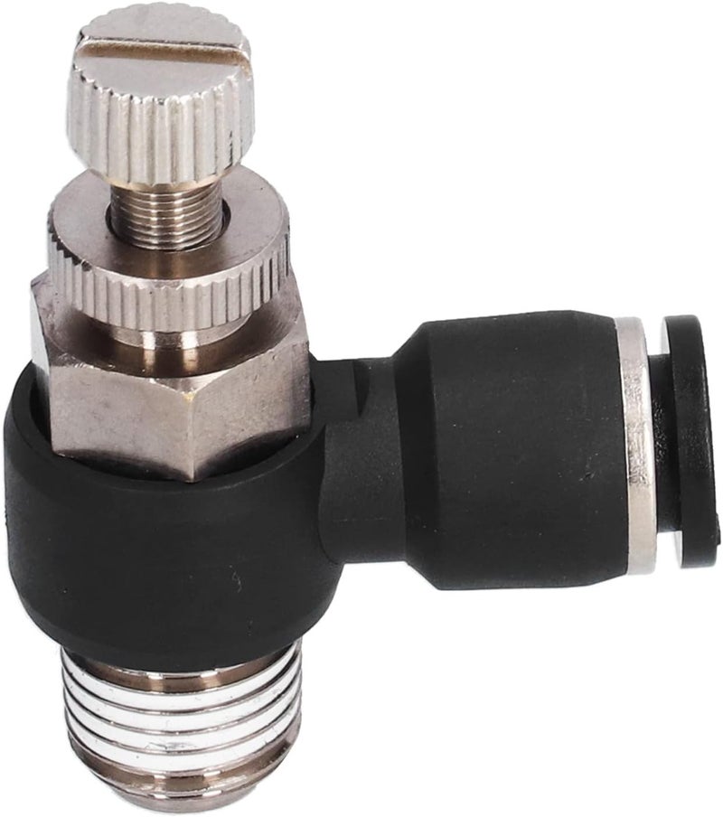 L Type Right Angle Pneumatic Throttle Valve with M5 Thread and 4 mm Tube Connection - PVC Air Flow Control Valve for Automation Equipment and Fluid Management Systems (4-02) - Image 3