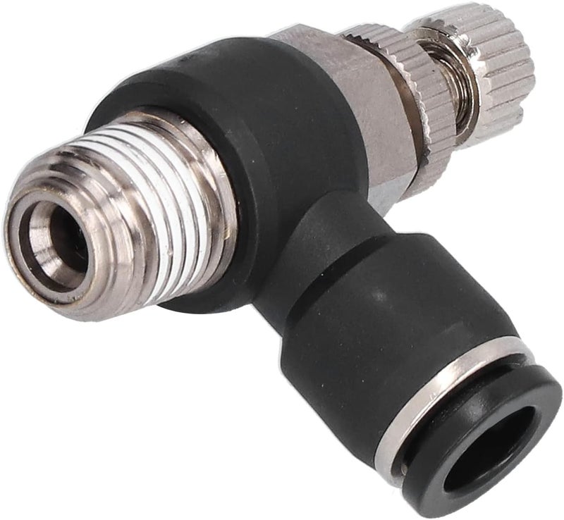 L Type Right Angle Pneumatic Throttle Valve with M5 Thread and 4 mm Tube Connection - PVC Air Flow Control Valve for Automation Equipment and Fluid Management Systems (4-02) - Image 5