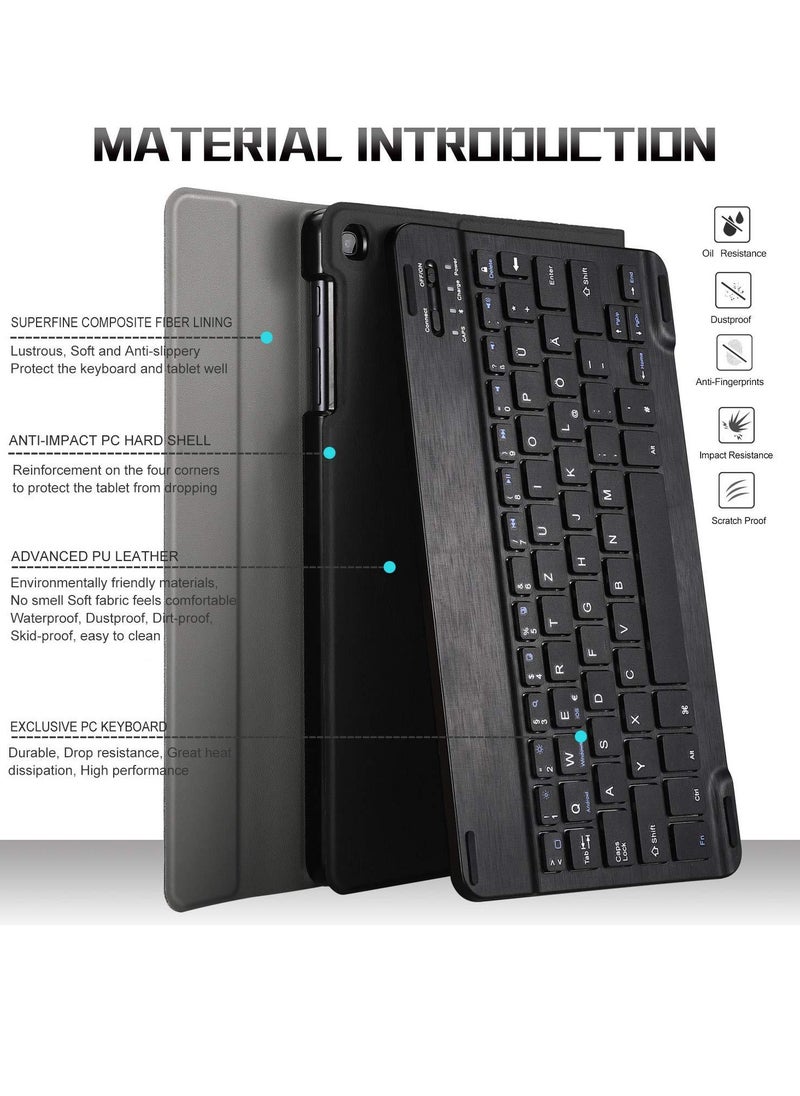 The Arabic and English keyboard case is compatible with Galaxy   Tab A10.1T510/T515 Slim Case with Detachable Wireless Bluetooth Keypad