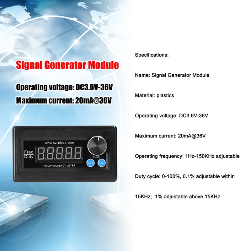Wide Voltage Signal Generator 1Hz-150KHz Pulse Frequency 0-100% Duty Cycle Adjustable Module PWM DUTY Variable Signal Generator - Image 3
