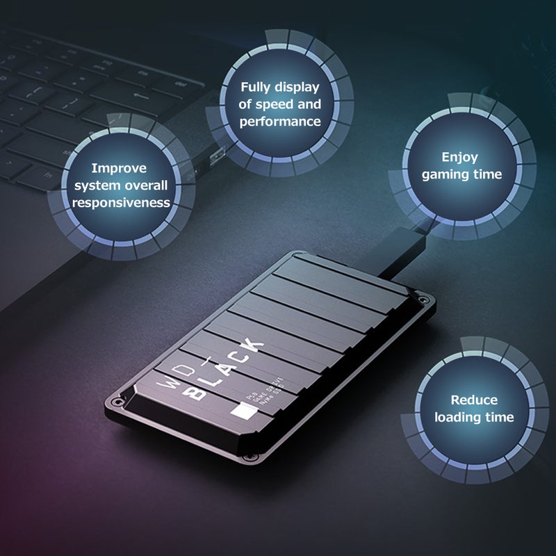 قرص صلب محمول من WD_BLACK P50 نوع-C سعة 1TB للألعاب PSSD بسرعة قراءة تصل إلى 2000MB/s سعة كبيرة قرص صلب خارجي - Image 5