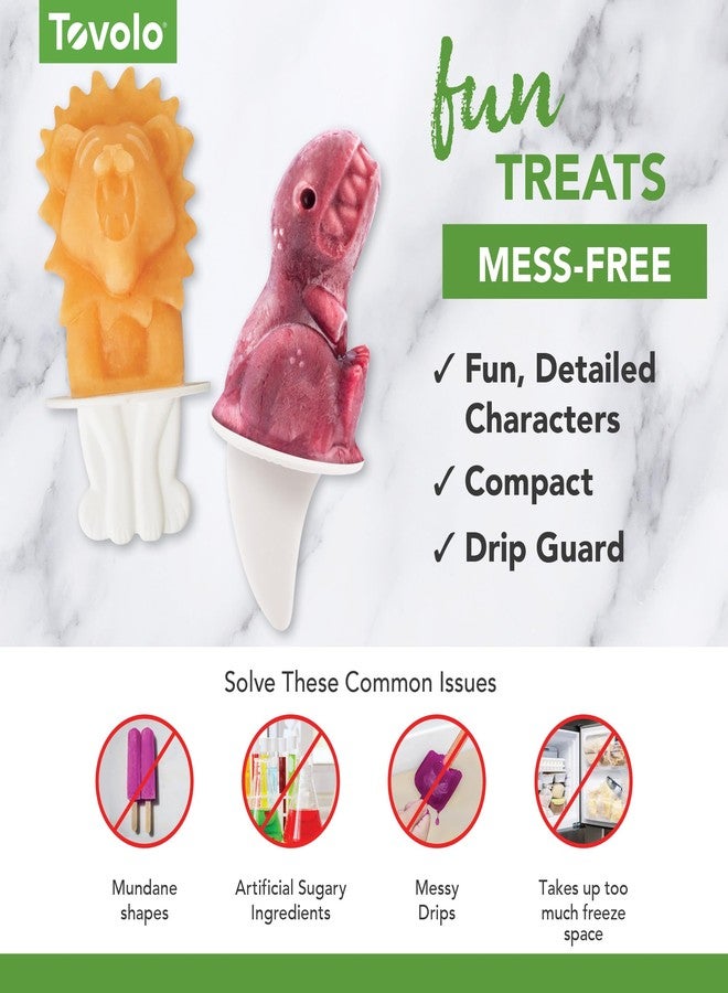 Tovolo Animal Popsicle Molds Zoo Crew Set of 4 Reusable Popsicle Molds with Sticks Bear Lion Monkey Elephant, BPA Free Silicone Pop Maker for Kids, Dishwasher Safe Animal Ice Molds for Frozen Treats - Image 3