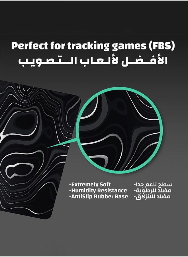 Miya - Extended Large Gaming Mouse Pad 120 X 60 cm XXXL Full Desk ART style & Mousepad Non-Slip Rubber Base Big Keyboard Mat with Stitched Edges for Gaming (ART Black) - Image 1