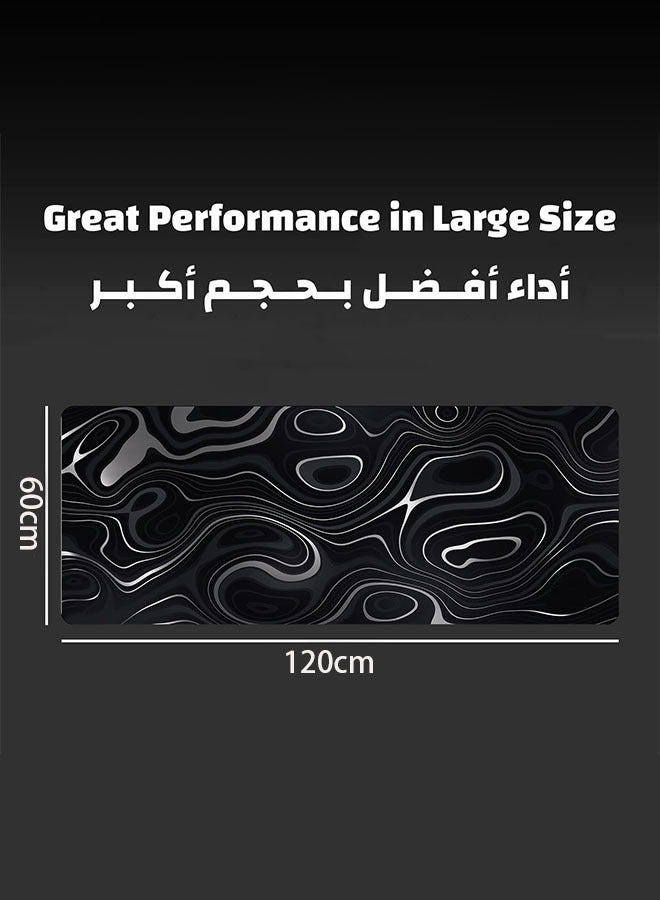 Miya Extended Large Gaming Mouse Pad 120 X 60 cm XXXL Full Desk ART style & Mousepad Non-Slip Rubber Base Big Keyboard Mat with Stitched Edges for Gaming (ART Black) - Image 2
